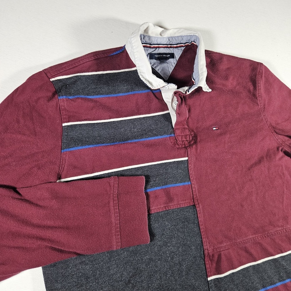 Vintage Tommy Hilfiger Rugby Polo‎ Shirt Long Sleeve Mens XL Colorblock Y2K